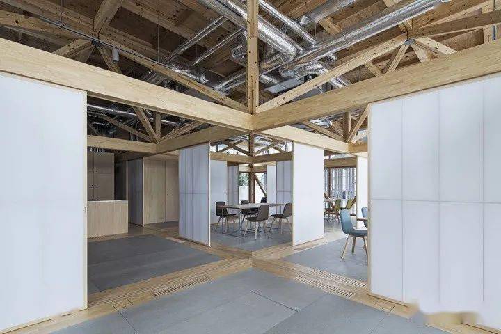 适应性木结构创造的灵活空间神奈川工厂加建